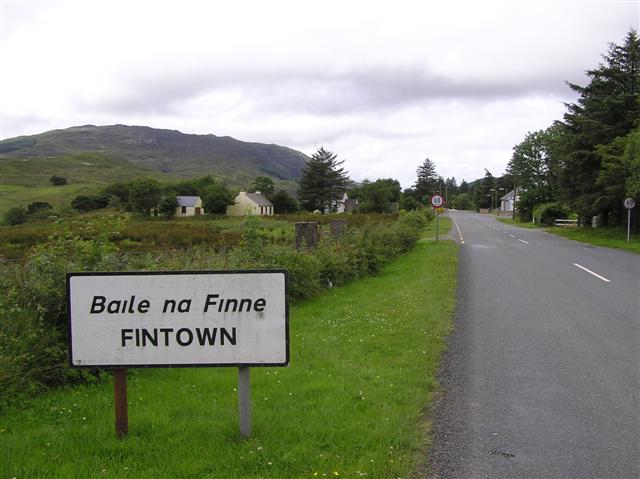 Scenic view of Fintown village and Lough Finn